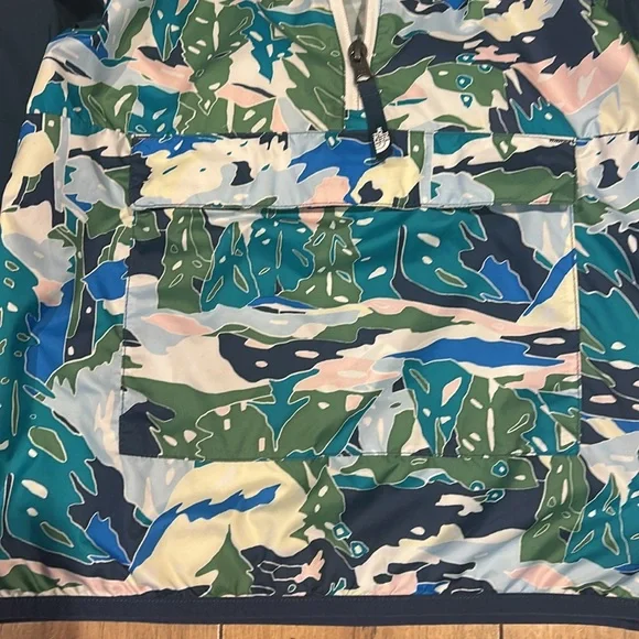 The North Face Kid 7/8 Fanorak Jacket Jaiden Green Valley Block Print Fanny Pac - Picture 7 of 8